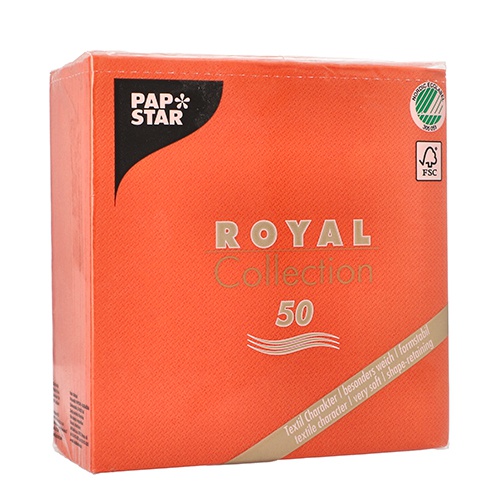 50 Tovaglioli "ROYAL Collection" piegato per 4 33 cm x 33 cm nettarina