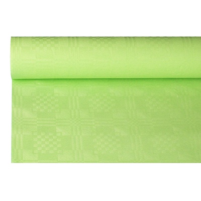 Tovaglia di carta 8 m x 1,2 m con goffratura damascata verde limone