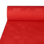 Tovaglia di carta in rotolo 50 m x 1 m con goffratura damascata  rosso