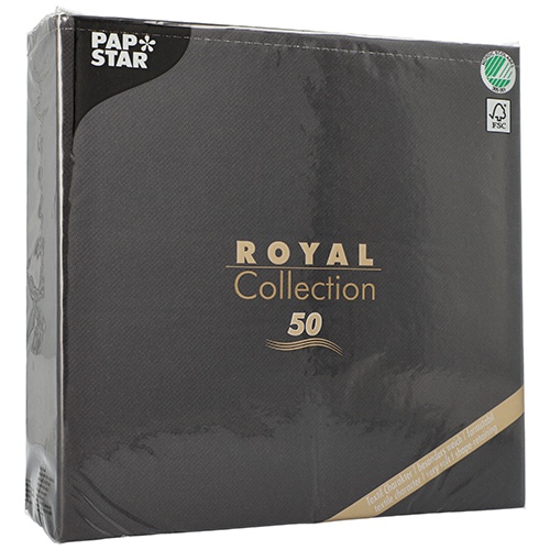 50 Tovaglioli "ROYAL Collection" piegato per 4 48 cm x 48 cm nero