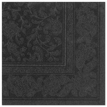 20 Tovaglioli  cm 40x40 ''ROYAL Collection'' piega 1/4 decoro ''Ornaments'' nero