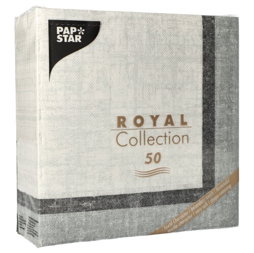 50 Tovaglioli "ROYAL Collection" piegato per 4 40 cm x 40 cm "Chalk"