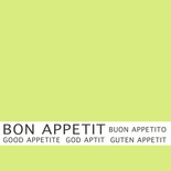 30 Tovaglioli cm 33x33, 3-veli, piega 1/4, decoro  ''Bon Appetit'' verde limone