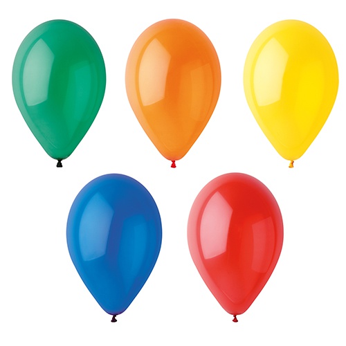 10 Palloncini Ø 25 cm colori assortiti ''Crystal''