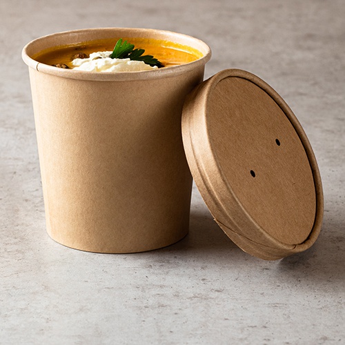 25 Tazze da zuppa, cartoncino rotondo 35 0 ml Ø 9,8 cm · 7 cm marrone