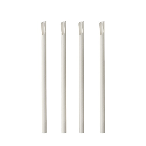 100 Cannucce con cucchiaini, carta "pure " Ø 8 mm · 20 cm bianco