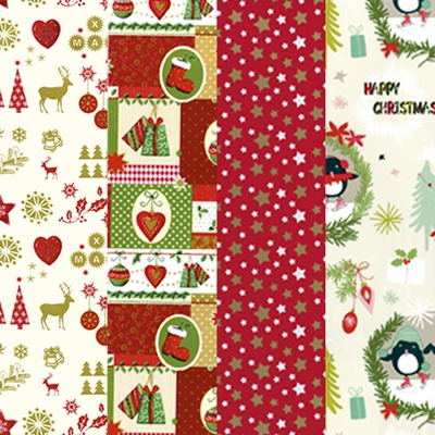 Carta da regalo natalizia 50 m x 70 cm 4 disegni assortiti