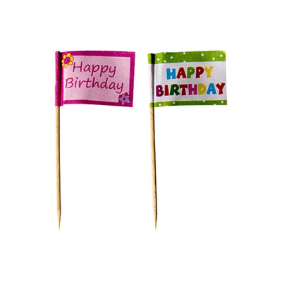 20 Stecchini per party 8 cm ''Happy Birthday''