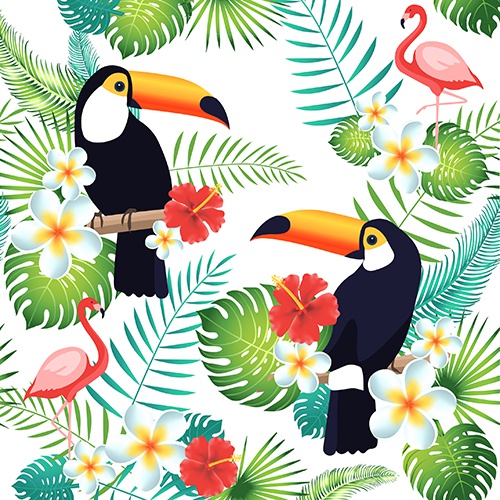 20 Tovaglioli, 3-veli piegato per 4 40 c m x 40 cm "Toucan"