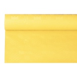Tovaglia di carta 6 m x 1,2 m con goffratura damascata colore giallo