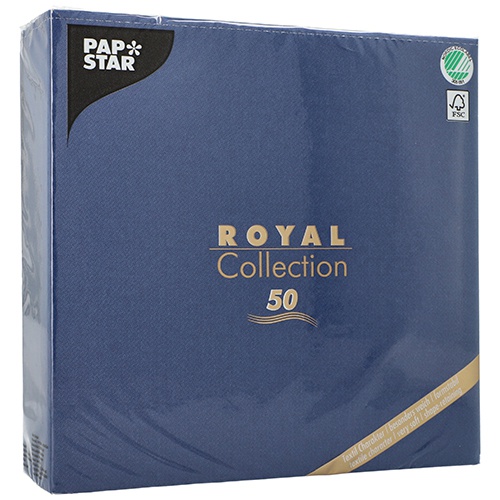 50 Tovaglioli cm 48x48 ''ROYAL Collection'' piega 1/4  blu scuro