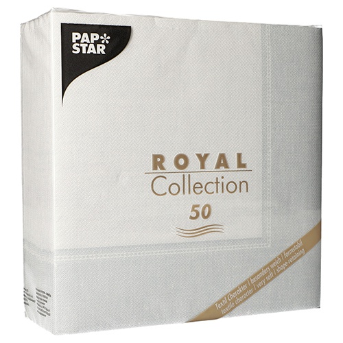 50 Tovaglioli "ROYAL Collection" piegato per 4 40 cm x 40 cm bianco "Linum"