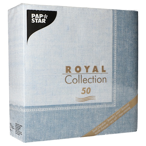 50 Tovaglioli "ROYAL Collection" piegato per 4 40 cm x 40 cm arktikblau "Linum"