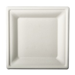 12 Piatti in canna da zucchero ''PURE'' rettangolari 20 cm x 20 cm bianco
