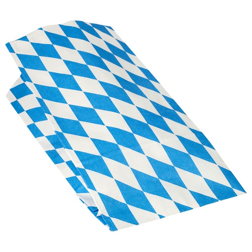 100 Sacchetti per pollo accoppiato carta-alluminio 28 cm x 13 cm x 8 cm decoro ''Bayrisch blau''