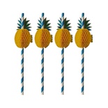 50 Cannucce di carta Ø 6 mm · 20 cm blu/ bianco "Pineapple"