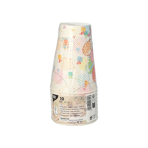10 Bicchieri di carta 0,2 l Ø 7 cm · 9,7 cm "Fete"