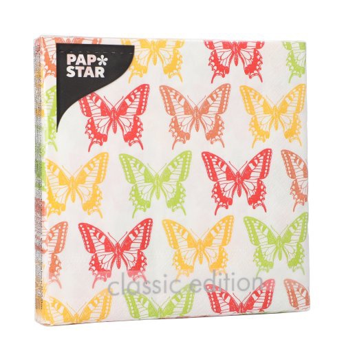 20 Tovaglioli, 3-veli piegato per 4 33 c m x 33 cm "Butterflies"