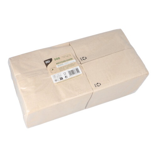 500 Tovaglioli, 1-velo piegato per 8 33 cm x 33 cm naturale realizzato con carta