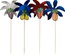 50 Stecchini per party 19,5 cm modello ''Palm Leaf'' colori assortiti