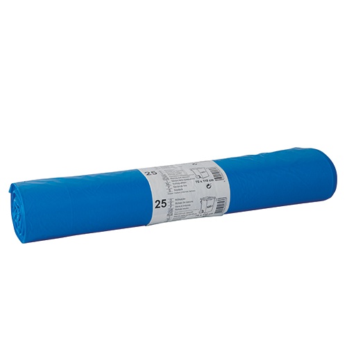 25 Sacchetti per spazzatura, LDPE 120 l 110 cm x 70 cm blu