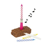 Candela musicale 12 cm colori assortiti ''Happy Birthday'' completa di 3 candele di scorta