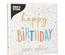 20 Tovaglioli, 3-veli piegato per 4 33 c m x 33 cm "Happy Birthday"