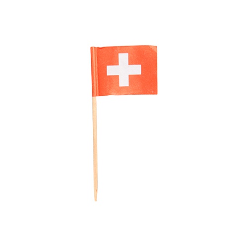 100 Stecchini per party 8 cm lunghezza,  ''Switzerland''