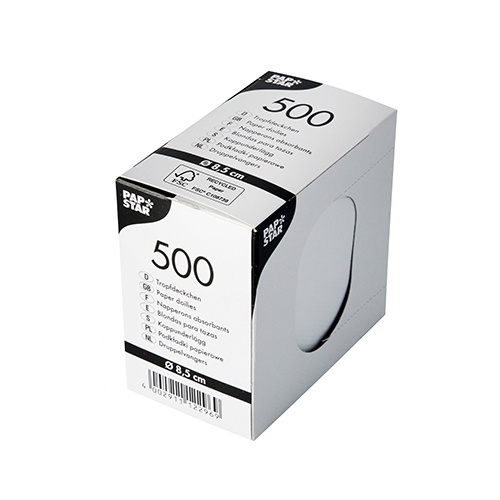 500 Sottotazza rotondo Ø 8,5 cm bianco