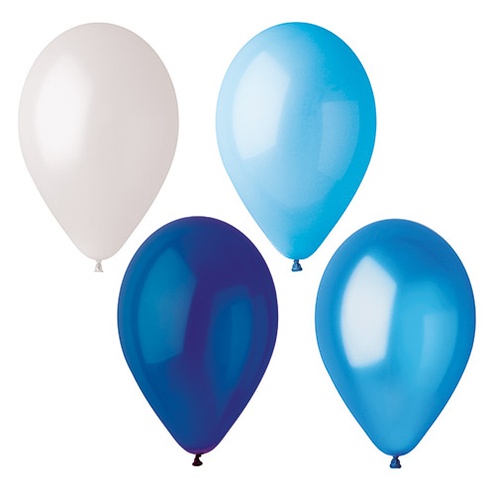 16 Palloncini Ø 25 cm colori assortiti " Blue-Mix"
