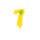 Candele per compleanno, mini 6,8 cm gial lo "7"