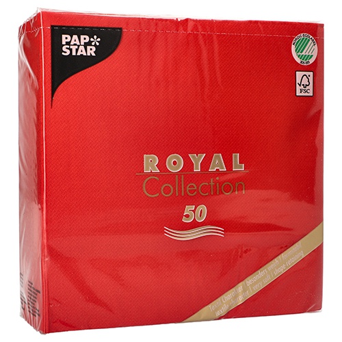 50 Tovaglioli cm 40x40 ''ROYAL Collection'' piega 1/4 rosso