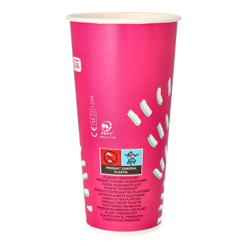 50 Bicchieri di carta per bevande fredde  0,5 l capacità,  Ø 8,97 cm · 16,83 cm bianco