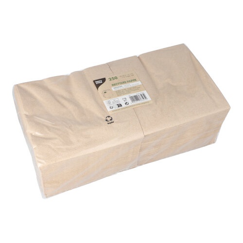250 Tovaglioli, 2-veli piegato per 4 33 cm x 33 cm naturale realizzato con carta