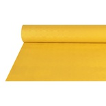 Tovaglia di carta in rotolo 50 m x 1 m con goffratura damascata  giallo