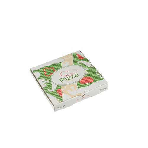 100 Scatole per pizza 100% cellulosa ''PURE'' rettangolari 20 cm x 20 cm x 3 cm