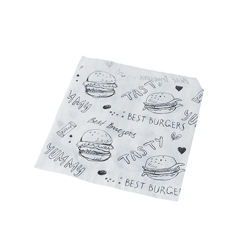 1000 Sacchetti per Hamburger, carta oleata 13,5 cm x 13 cm bianco
