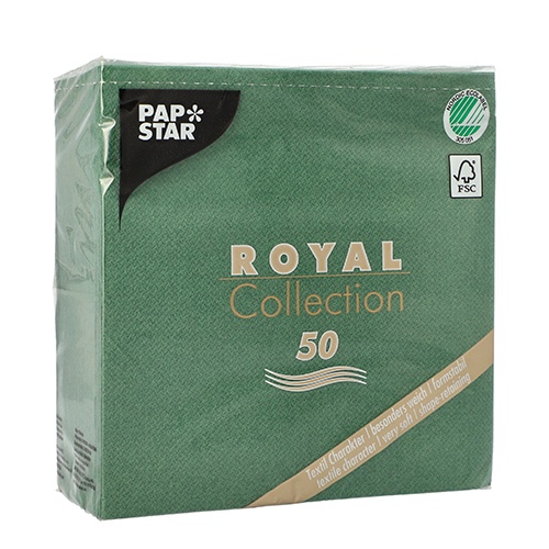 50 Tovaglioli "ROYAL Collection" piegato per 4 33 cm x 33 cm verde scuro