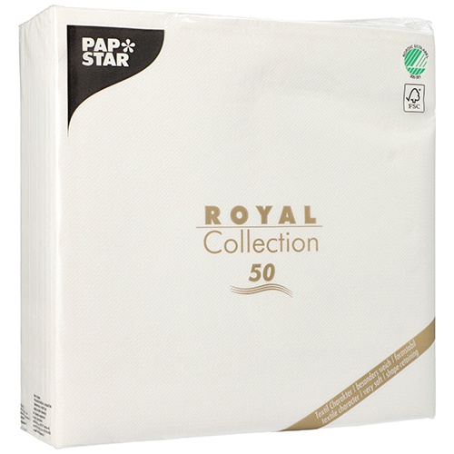 50 Tovaglioli cm 48x48 ''ROYAL Collection'' piega 1/4  bianco