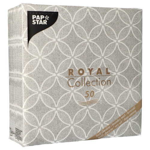 50 Tovaglioli "ROYAL Collection" piegato per 4 40 cm x 40 cm grigio "Circle Flow