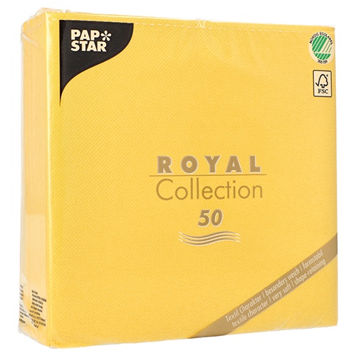 50 Tovaglioli cm 40x40 ''ROYAL Collection'' piega 1/4  giallo