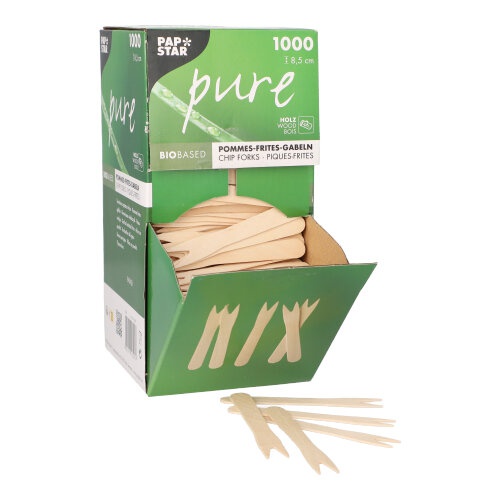1000 Forchettine di legno ''PURE'' 8,5 cm lunghezza