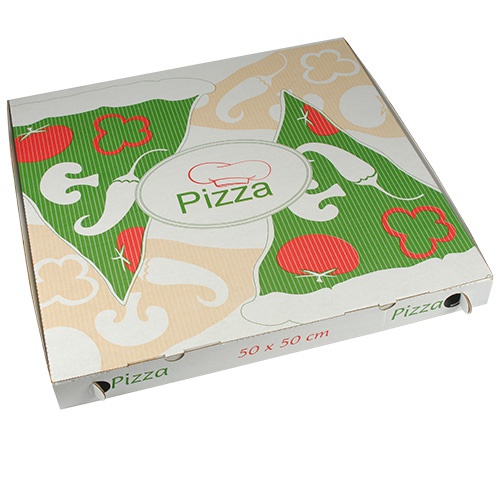 50 Scatole per pizza 100% cellulosa ''PURE'' rettangolari 50 cm x 50 cm x 5 cm