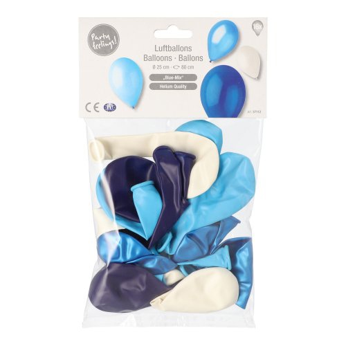 16 Palloncini Ø 25 cm colori assortiti " Blue-Mix"