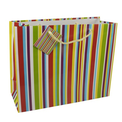 10 Borse da regalo grande 26 cm x 32 cm x 13 cm ''Strisce''