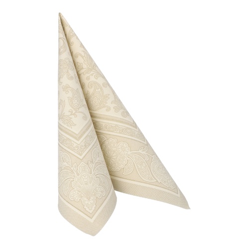 50 Tovaglioli  cm 40x40 ''ROYAL Collection'' piega 1/4  ''Ornaments'' champagne