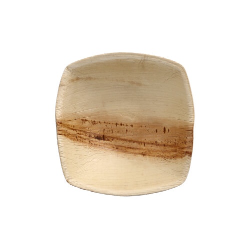 25 Vassoi Foglie di palma "pure" 200 ml 4 cm x 14 cm x 14 cm naturale "QUADRATO"