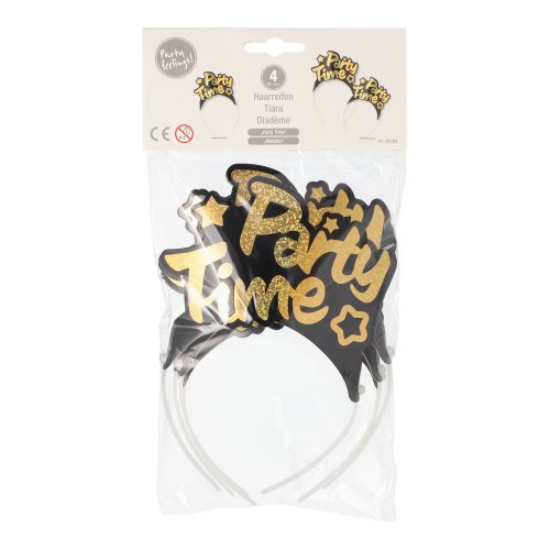 4 Cerchielli nero/oro ""Party Time" "Met allic""
