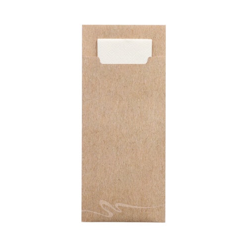 520 Busta portaposate 20 cm x 8,5 cm nat urale incl. tovagliolo bianco 33 x 33 cm