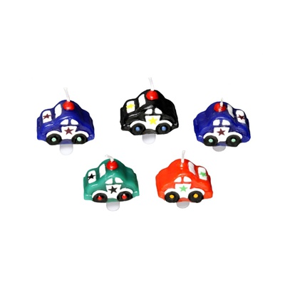 5 Candeline per compleanno ''Cars'' complete di candeliere